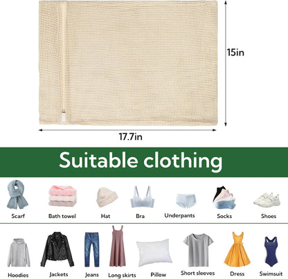 20-Piece Large Cotton Mesh Laundry Bags Set with Zipper, Delicates Wash Bags for Bras, Underwear, Socks, Shoe Wash Bag, Breathable Garment Bag for Washing Machine & Storage, Laundry Room Organization