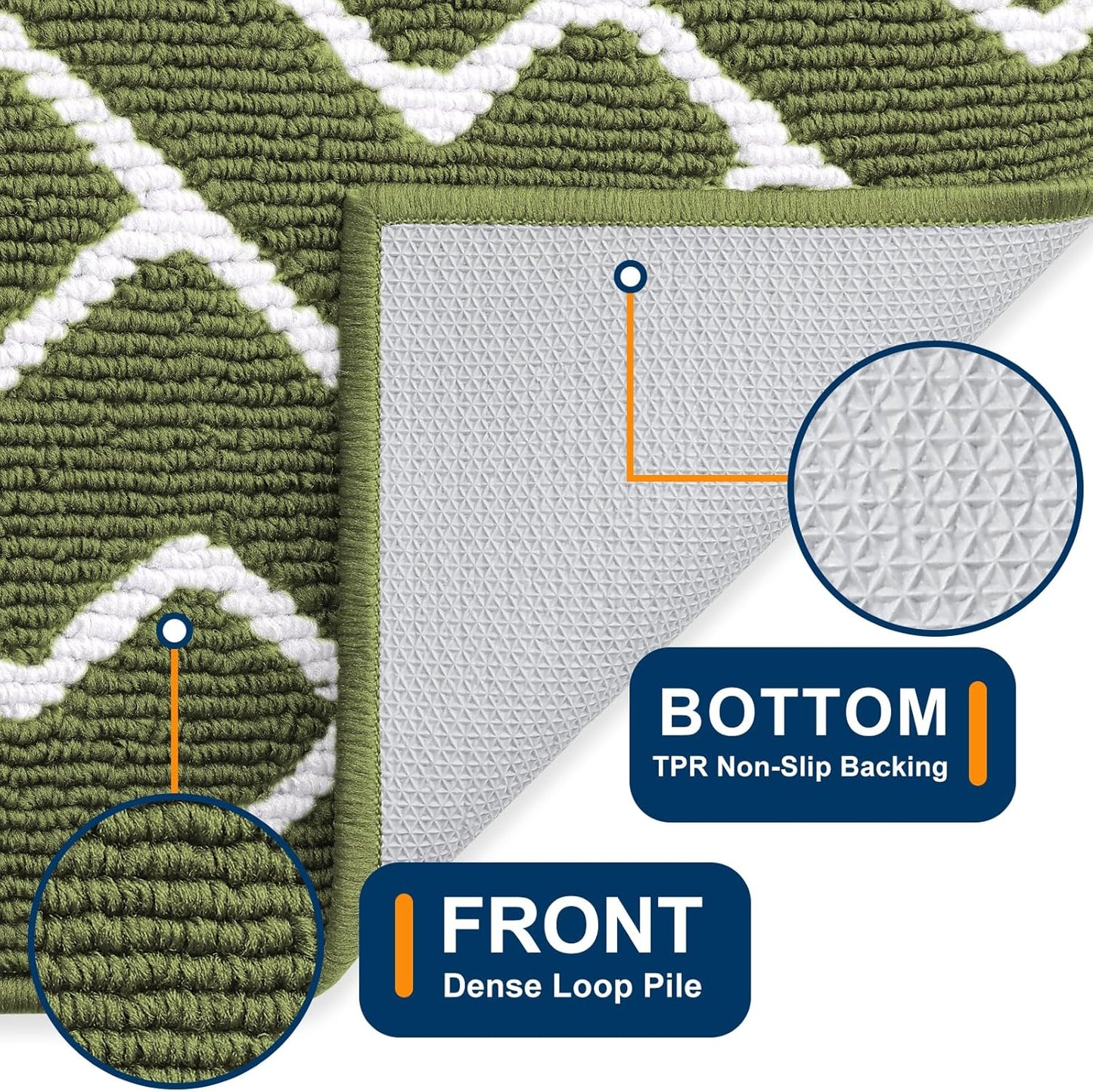 OLANLY Front Door Mat, Non-Slip Rubber Backing, Dirt Resistant and Absorbent, Washable, Easy to Clean Low-Profile Indoor Doormat for Back Door, Entryway, Inside Entrance, 32x20, Grey