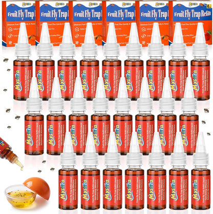 4 Pack Fruit Fly Trap Refill Liquid, 0.68 Ounces Per Bottle, Effective Fruit Fly Bait Refill, Suitable for Indoor Use, Kitchen Countertops, and Home Environments, Non-Toxic