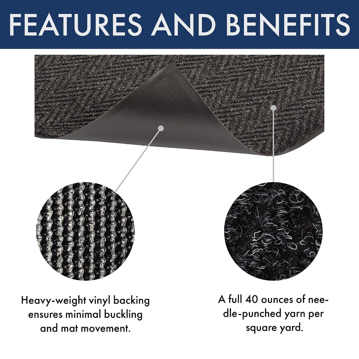Notrax 118 Arrow Trax® Entrance Mat, for Home or Office, 3' X 4' Gray