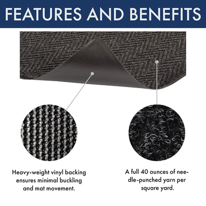 Notrax 118 Arrow Trax® Entrance Mat, for Home or Office, 3' X 4' Gray