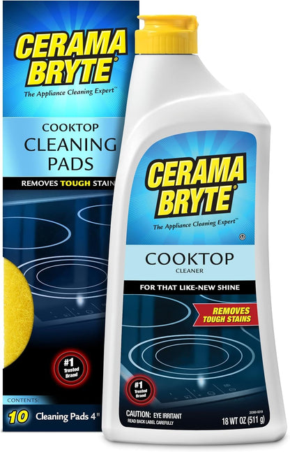 Cerama Bryte Cooktop Cleaner for Glass-Ceramic Surfaces, 18 oz, 2 Pack