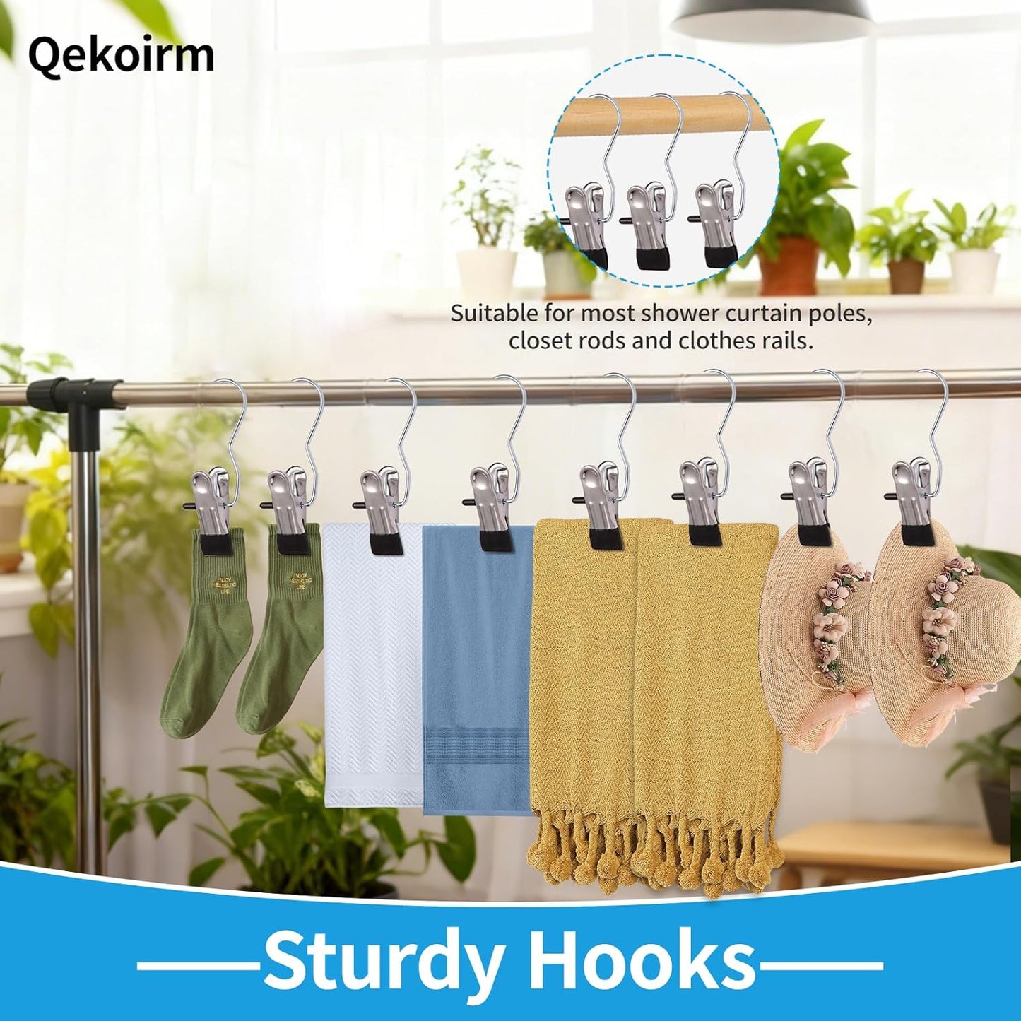 30 Pack Heavy Hanger Clips for Closet, Laundry Hooks Hanging Clips with, Clothespin for Clothes Pants,Clothes Pins Multi-Purpose Clip Big Hangers & Pants Clip Hangers for Hats Socks Towels Travel