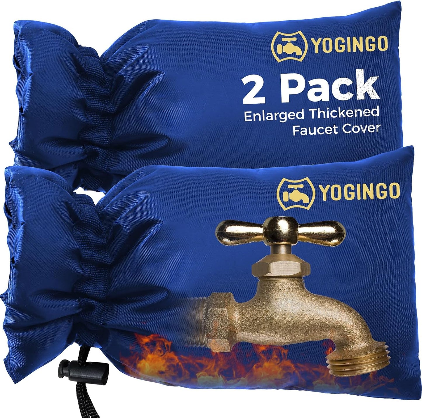 Outdoor Faucet Covers for Winter Freeze Protection, 4 Pack 5.9" x 8.3" Blue Hose Bib Covers for Winter, Water Spigot Covers Winter Insulated, Insulation Cover Socks Faucet Freeze Protector