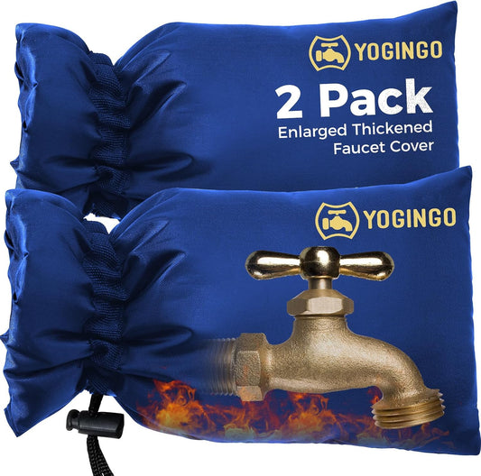 Outdoor Faucet Covers for Winter Freeze Protection, 4 Pack 5.9" x 8.3" Blue Hose Bib Covers for Winter, Water Spigot Covers Winter Insulated, Insulation Cover Socks Faucet Freeze Protector