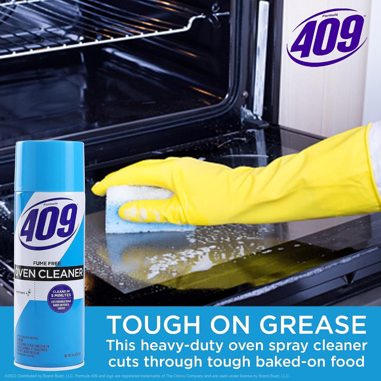 Formula 409 Heavy Duty Spray-On Oven Cleaner, Lemon Scent - Grill and Stove Top Cleaner Cuts Through Grease & Grime on Contact, A Powerful Clean You Can Trust, 14.5 Oz