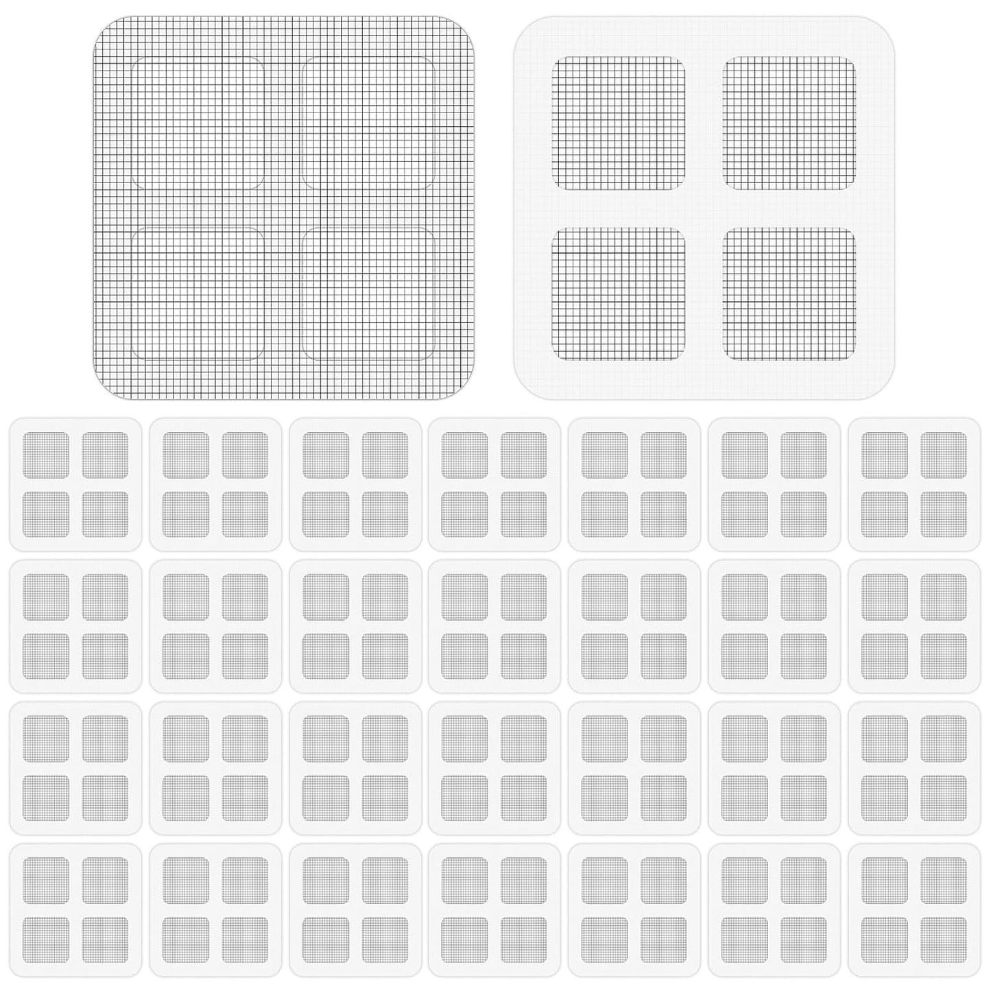 30PCS Window Screen Patches Repair Kit, Mesh Patches (4 Inch) | Self-Adhesive Mesh Patch Repair Kit, Tent Repair Patches, Outdoor Tent Patch Kits, Portable Screen Tape for Window, Camping