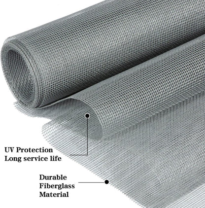 TOOLTRIZ Windows Screen and Screen Door Replacement, 48"x118" Durable Fiberglass Screen Mesh - Screen & Sliding Screen Door Repair for Patio & Window