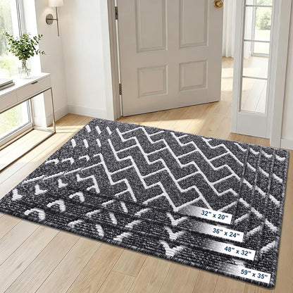 OLANLY Front Door Mat, Non-Slip Rubber Backing, Dirt Resistant and Absorbent, Washable, Easy to Clean Low-Profile Indoor Doormat for Back Door, Entryway, Inside Entrance, 32x20, Grey