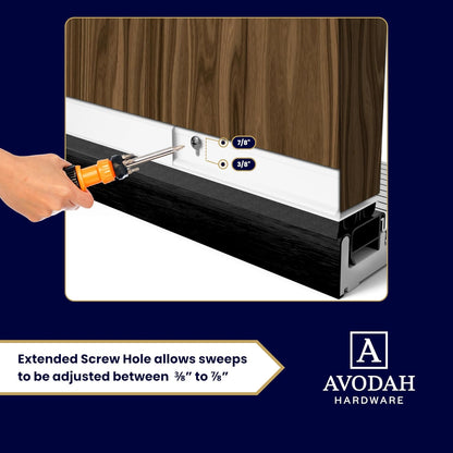 32 Inch White Adjustable Double Bubble Under Door Seal for Exterior Doors, 32 inch Door Sweep with Drip Edge & Drainage Channel Avodah Hardware