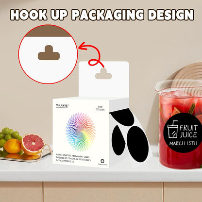 3 Inch White Color Code Dot Stickers,500 PCS Round Labels Stickers in Dispenser Box for Organization, Inventory,Classroom