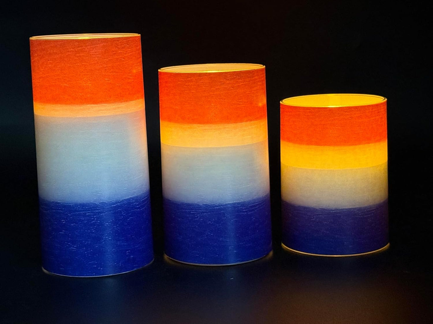 Tujoe 3 Pcs Summer Ocean Flameless Candles Teal Beach LED Battery Pillar Candles Set Battery Operated Coastal Nautical Decorations Flickering Gifts with Remote Decorations for Holiday