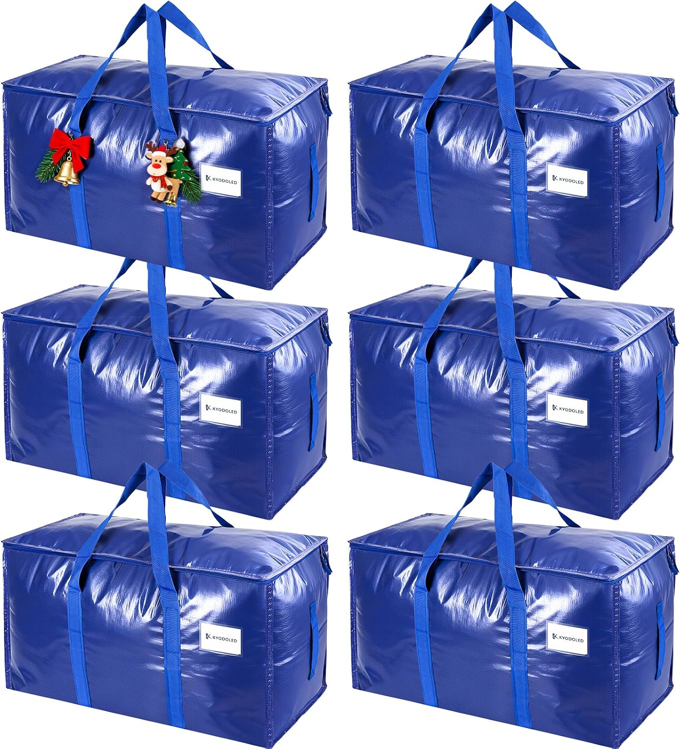 KYODOLED 10-Pack Clear Moving Bags Heavy Duty Extra Large, Storage Totes with Reinforced Handles, Zippers & Label Pocket, Transparent Packing Containers for College Dorm, Clothes, Bedding, Toys