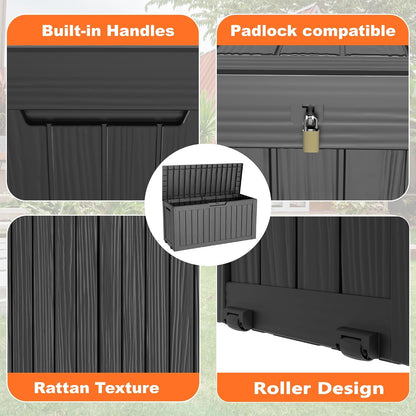 50Gal Outdoor Storage Box Anti-Theft Delivery Box Lockable Deck Box | Heavy-duty UV & weatherproof resin for secure parcel drop, patio cushion storage, garden tools & porch package organization