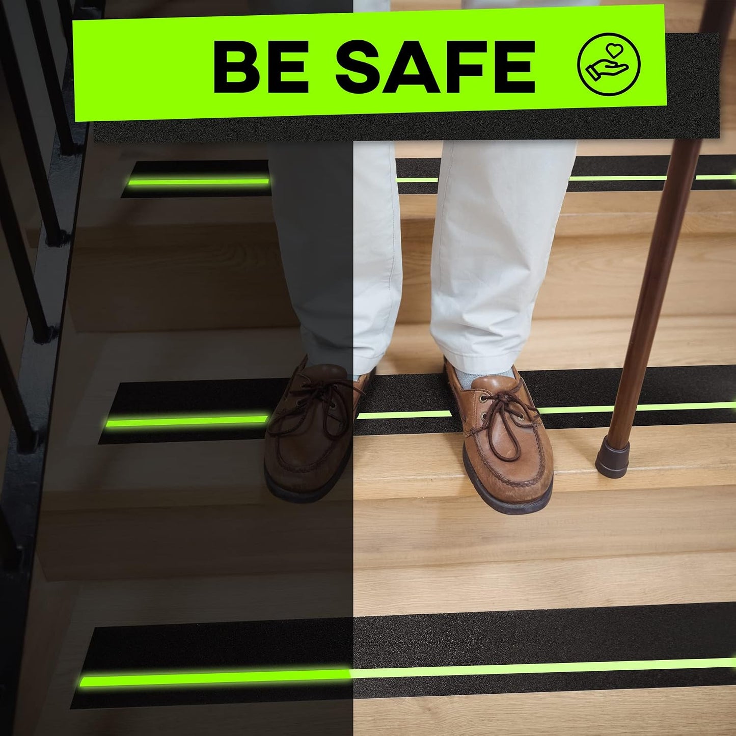 Grip Tape - Heavy Duty Anti Slip Tape for Stairs Outdoor/Indoor Waterproof 4Inch x 35Ft Safety Non Skid Roll for Stair Steps Ramp Traction Tread Staircases Grips Adhesive Non Slip Strips Walk Black