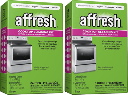 Affresh Cooktop Cleaning Kit, Safe for Glass & Ceramic Cooktops, Includes 5 oz cleaner, 5 pads, 1 scraper