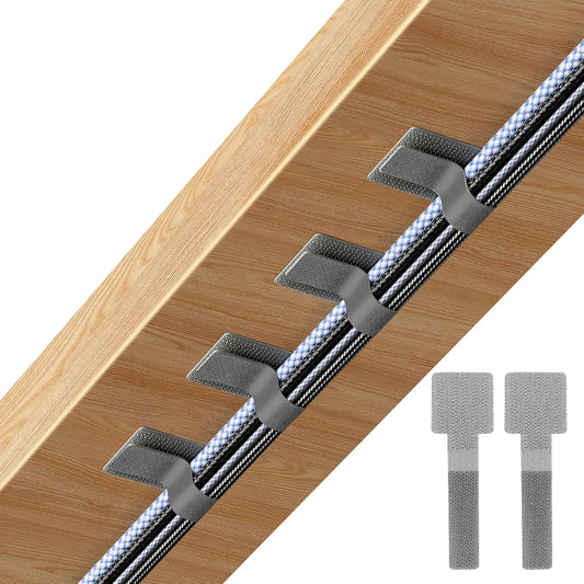 Cable Management Under Desk Cord Organizer, Cable Organizers for Cords, Hook and Loop Cable Ties, Adhesive Wire Straps, Reusable Cord Holder for Electronics & PC, Home & Office Essentials (40)