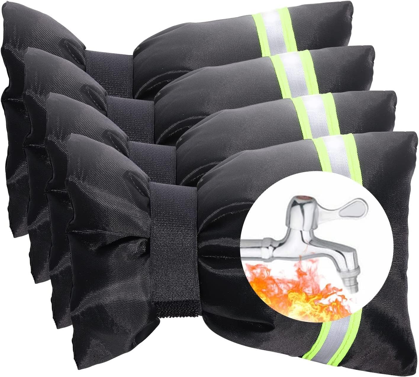 Outdoor Faucet Covers for Winter Freeze Protection, 4 Pack Thickened Insulation Outside Hose Bib Reusable Waterproof Anti-Freeze Tap Cover