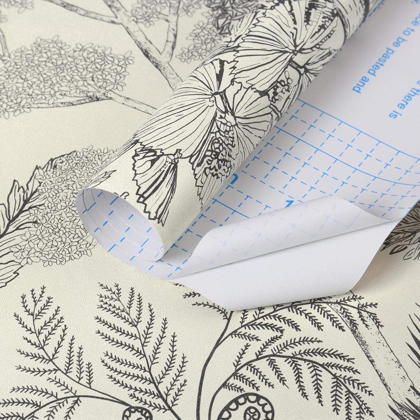 Safiyya Peel and Stick Wallpaper Beige Forest Contact Paper 17.3" x 118" Vintage Tree Wall Paper Renter Friendly Self Adhesive Removable Wallpaper for Bathroom Vinyl Off-White