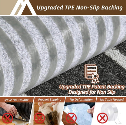 COSY HOMEER Soft Stair Treads Non-Slip Carpet Mat 28inX9in Indoor Stair Runners for Wooden Steps, Stair Rugs for Kids and Dogs, 100% Polyester TPE Backing 4pcs, Grey