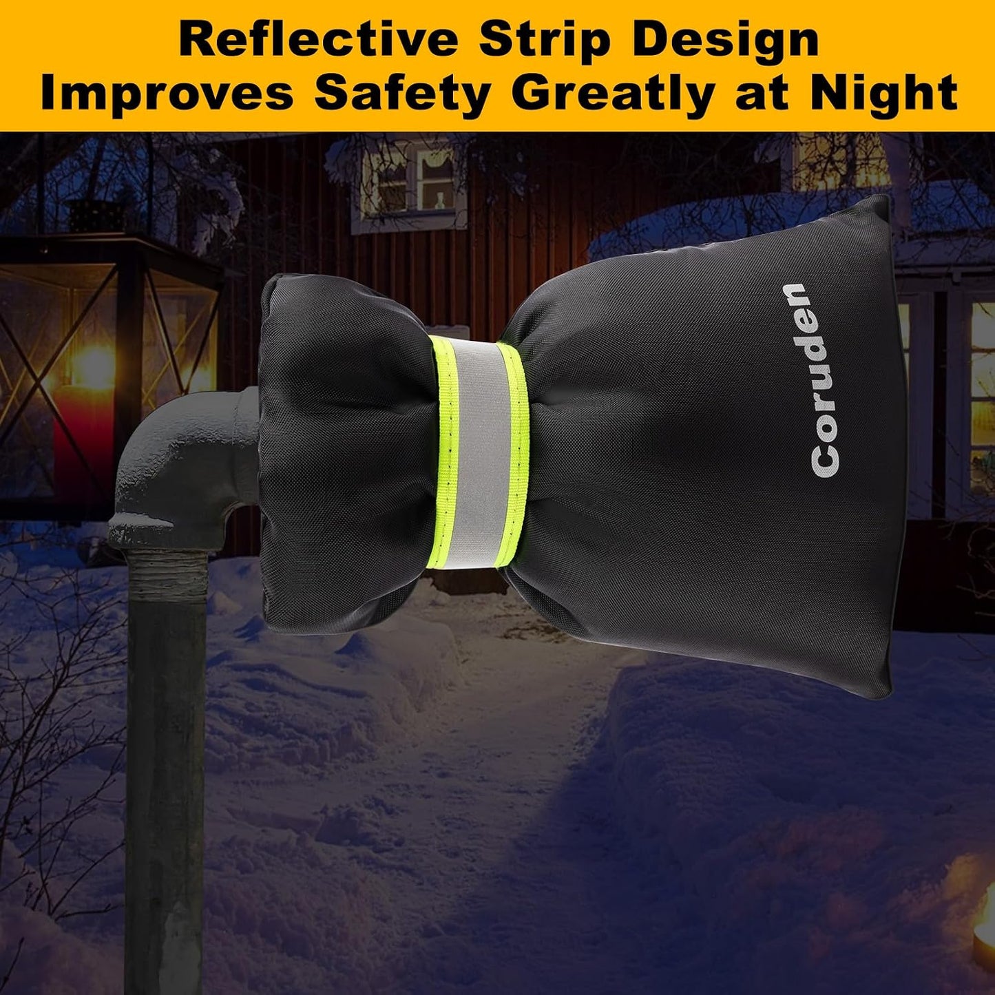 Pro Outdoor Faucet Covers for Winter Freeze Protection, Thicken 7.1" W x 8.7" H Outside Hose Bib Covers for Winter, Water Spigot Covers Insulated for Winter Waterproof Reusable (Blalck-4PCS)