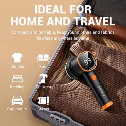 Fabric Shaver, 3 in 1 Lint Remover with Hair Remover Brush & Lint Rollers, Digital Led Display, 3 Speeds with Replaceable Blades, Remove Pilling for Clothes, Furniture, Sweater, Couch, Blanket, Pet