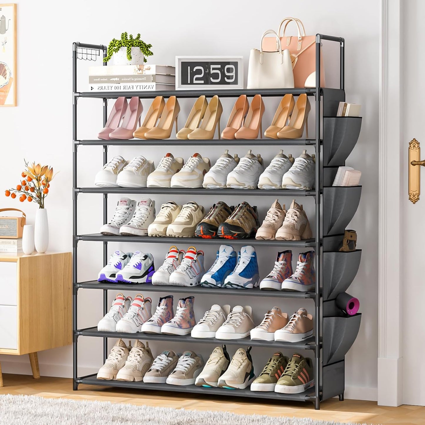 OYREL 5 Tier Shoe Organizer Rack for Closet, Entryway, Garage, Door, Space Saving, Shoe Holder Stand/Tower, Large, 20-25 Capacity