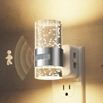 L LOHAS LED Motion Sensor Night Light,Dimmable Night Lights Plug into Wall, 2 Pack Acrylic Nightlight with 0-100 LM Adjustable Brightness, 3000K Plug in Night Light for Bathroom Hallway