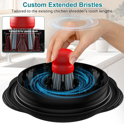 Mini Dish Brush for Cleaning Chicken Shredder, Palm Brush Dish Scrubber with Ergonomic Grip, Kitchen Brush for Washing Dishes, Pans, Pots, Sink (1, Black)