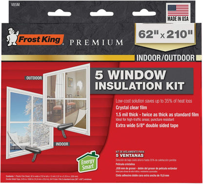 Frost King V83M Heavy Duty Indoor Shrink Window Kits, 42" X 62" X 1.5 MIL, 1-Pack
