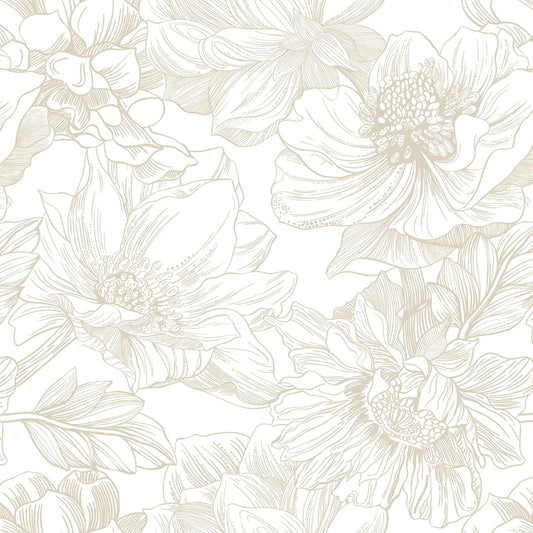 Ismoon Vintage Floral Wallpaper Peel and Stick Beige and Green Contact Paper 17.3inx6.5ft Removable Self Adhesive Wall Paper for Bathroom Bedroom Cabinet Mural Wall Decor Vinyl Renter Friendly