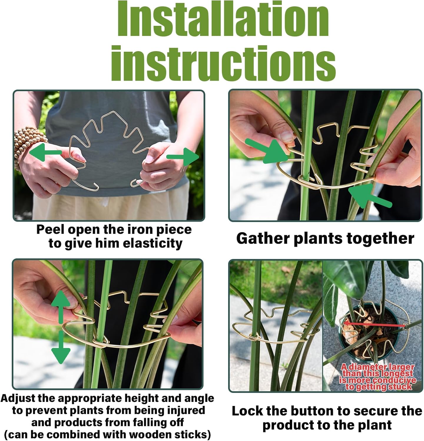Yohsnor Monstera Plant Stem Support System - 5 Piece Set (5.5x4.7in) | Durable Plant Support Stakes for Climbing Plants & Fishbone Cactus | Ideal Leaf Stabilizer for Indoor Plants & Monstera Care