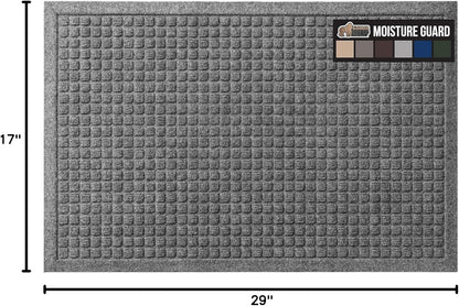 GORILLA GRIP® Ultra Absorbent Front Door Mat Outside Entrance, Traps Dirt and Moisture, HydroABSORB Indoor Outdoor Doormat Holds Up to 1.7 Cups Water, Stain and Fade Resistant Welcome Mat, 29x17 Black