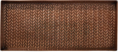 HF by LT Birch Forest Pattern Metal Boot Storage Tray, 30 x 13 inches, Antique Copper Finish