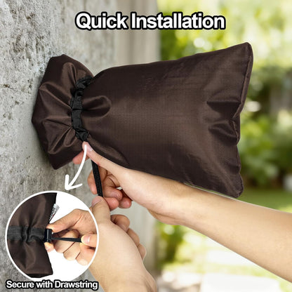 Enlarge Outdoor Faucet Cover for Winter Freeze Protection, 3M Thinsulate, 10”H x 6.3”W Hose Bib Covers for Wall Taps Outside, Waterproof & Frost Free Insulated Spigot Cover, 2 Pcs Faucet Socks - Black