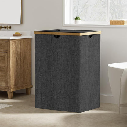WOWLIVE 180L Laundry Hamper 3 Section, Bamboo Laundry Basket with lid, Extra Large Dirty Clothes Hamper with Removable Linner Bags, Laundry Bin Organizer Storage for Dorm Bedroom Bathroom, Beige