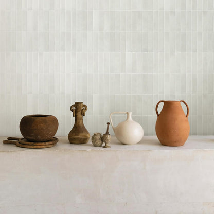 Smart Tiles Peel and Stick backsplash, Stacked White & Grey, 11.43"x9" | Pack of 5 (3.5 sq ft), Glossy, Heat/Moisture Resistant, Low VOC, Kitchen/Bathroom, Renter Friendly, Made in Canada