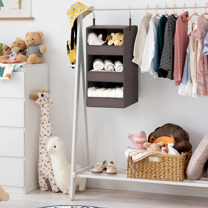GRANNY SAYS 3-Shelf Hanging Closet Organizer and Storage, Collapsible Hanging Closet Shelves, Hanging Organizer for Closet & RV, Gray, 29 ½" H X 12" W X 12" D, 1-Pack