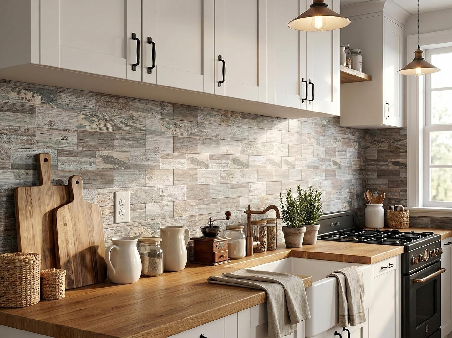 2026 New Upgrade Peel and Stick Backsplash Tile, Peel and Stick 11.34" X 11.57" Wall Tile for Kitchen, Bathroom, Fireplace, Laundry (Beige Ecru, 10 Packs)