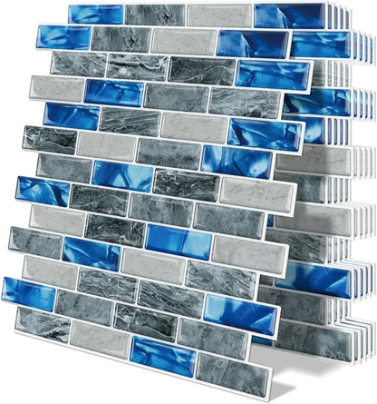 Peel and Stick Backsplash 3D Self Adhesive Wall Tile Brown 10 Sheet | Thick,Sticky,12"x12",Marble,for Kitchen,Bathroom