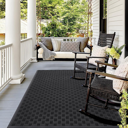 Mibao Front Door Mat, Heavy Duty Durable Welcome Mat for Outdoor Indoor, Dirt Trapper Waterproof Super Absorbent Door Mat for Entryway Outside Patio Porch, 29.5" x 17", Grey