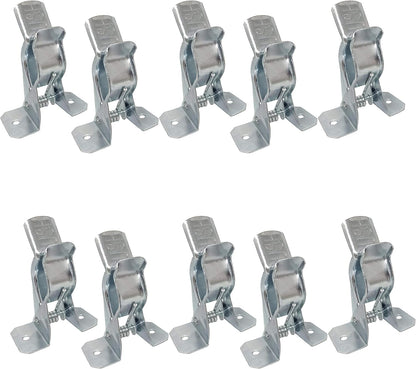 Bulldog Clamp (10 Pack) Spring Grip Garage Closet Wall Organizer for Brooms, Mops, Rakes, Etc.