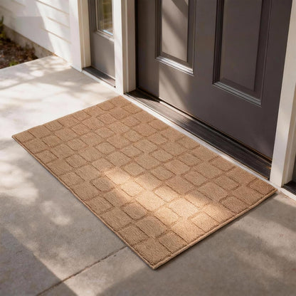 Front Door Mat Outside Entrance, Outdoor Indoor Door Mats for Entryway, Entrance, Entry, Patio, Waterproof Non Slip Doormat, Low-Profile, 20" × 31.5“, Black