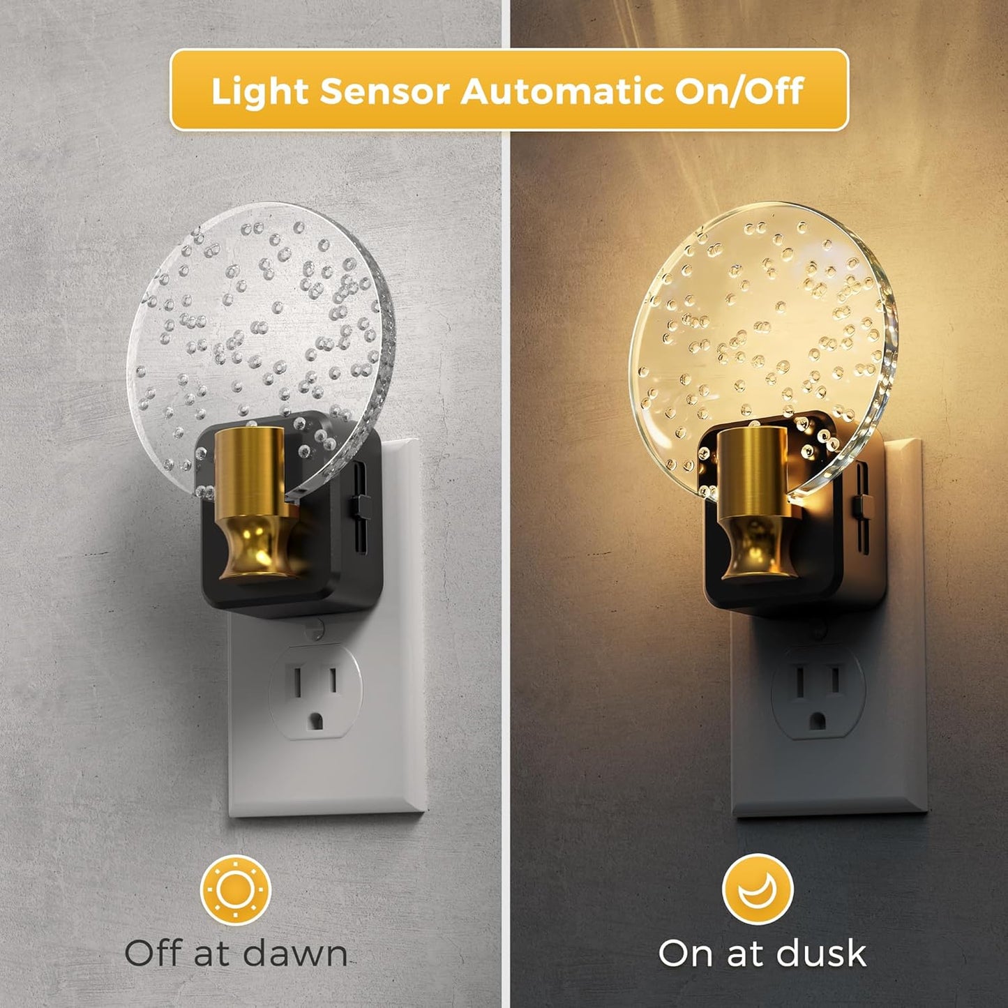 L LOHAS LED Night Light,Dimmable Night Lights Plug into Wall, 2 Pack Acrylic Nightlight with 0-100 LM Adjustable Brightness, 3000K Plug in Night Light with Dusk to Dawn Sensor, for Bathroom Hallway