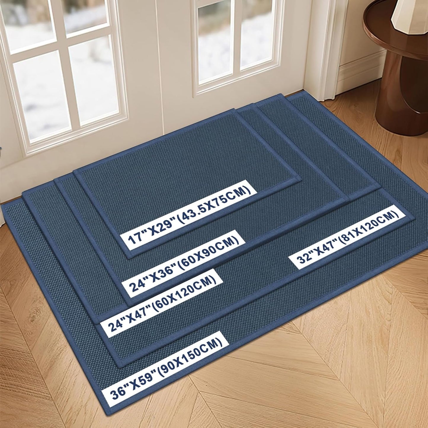 LEKEEPGO Door Mat 17"x29", Non Slip Door Mat Indoor Entrance, Rubber Backing Indoor Door mats Washable Absorbent Low-Profile Doormat Front Entryway Entry Resist Dirt Inside Door Mats, Khaki