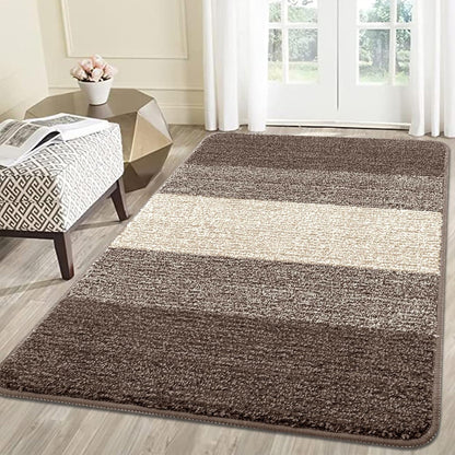 Kitinjoy Indoor Outdoor Door Mat, 32x20 Non-Slip Absorbent Dirt Trapper, Low-Profile Washable Inside Entrance Front Floor Mat, Sturdy Soft Entry Doormats for Entryway, Grey