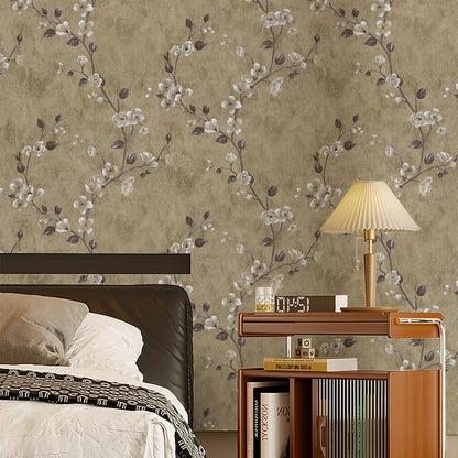 SOON AFTER 17.5”x120” Floral Peel and Stick Wallpaper Flower Tree Contact Paper Self Adhesive Removable Modern Sage Green Wall Paper Decorative Wall Covering Countertop Vinyl Film Roll