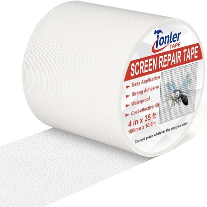 Gray Window Screen Repair Tape 2 in X 35 FT Fiberglass Screen Patch Strong Adhesive Mesh Tape for Window & Door Screen Holes & Tears Repair Kit