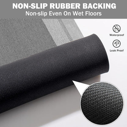 YDKGL Non Slip Bath Mat, Rubber Backing Ultra Thin Bathroom Rugs Fit Under Door Quick Dry Super Absorbent Washable Bath Rug Shower Mat for Bathroom Floor Bathtub Shower Sink, Easy Care Blue 16"x 24"