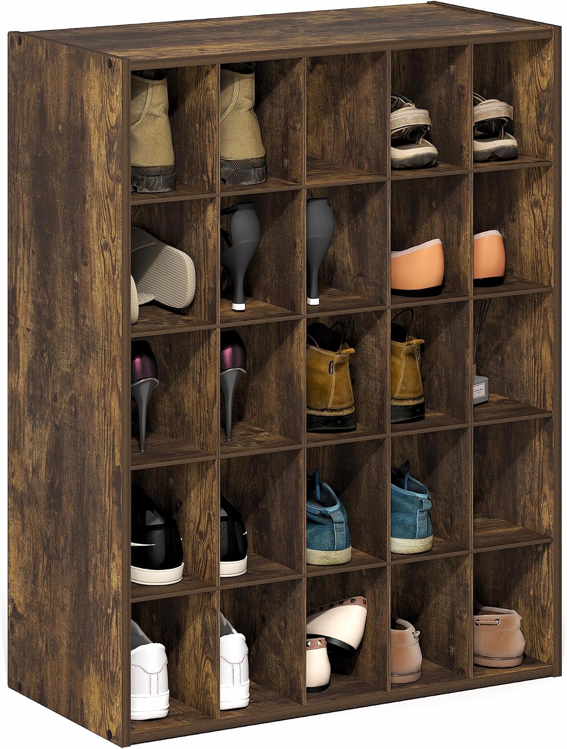 Furinno FANO Shoe Rack, 24-Inch Width 2-Tier Shoe Organizer, Stackable Shoes Storage, 11.7 x 24.2 x 11.7, for Closet Entryway, Office, Garage, Amber Pine